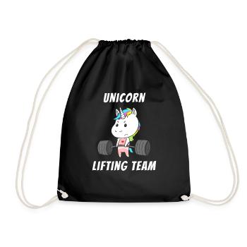 Unicorn Training Team Women Workout Gym Fitness - Drawstring Bag - black - Front