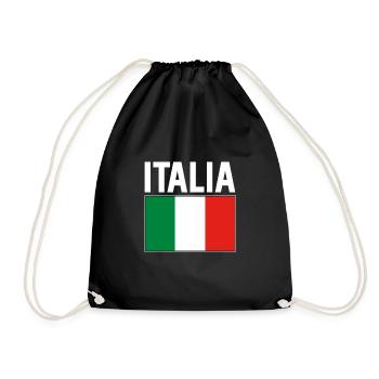 italienische Flagge - Turnbeutel - Schwarz - Vorne
