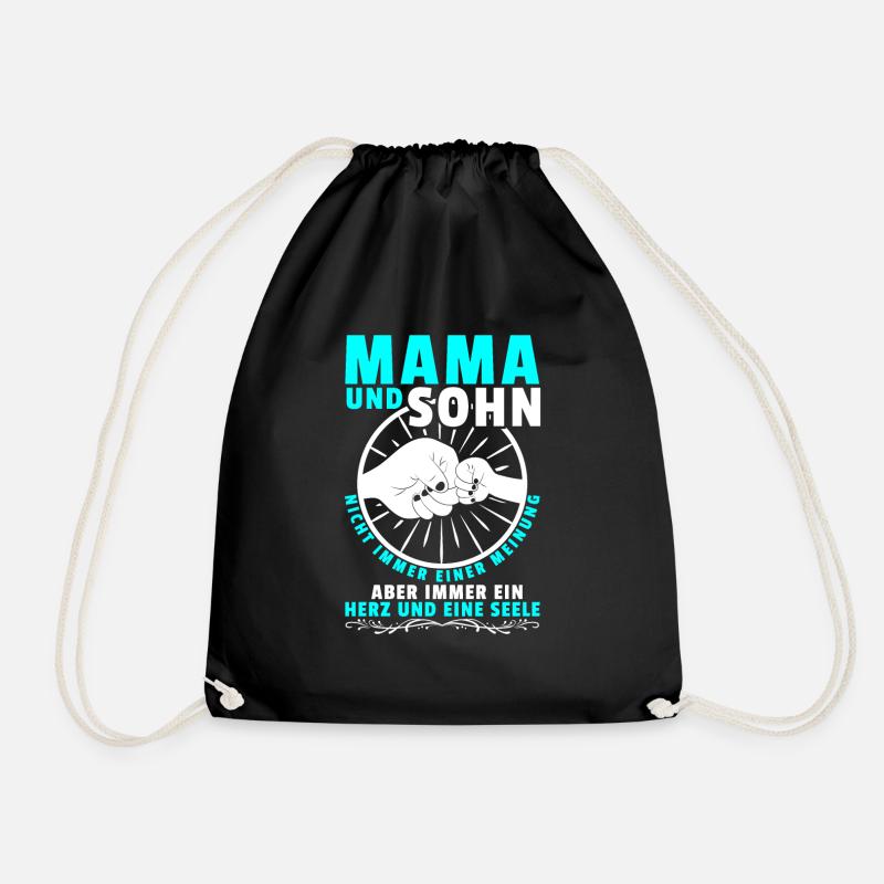 Mama und Sohn Shirt Geschenk Partnerlook - Turnbeutel - Schwarz