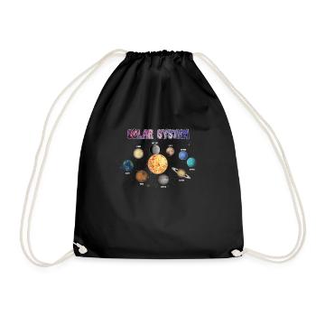 Planètes de système solaire - Sac de sport léger - noir - Devant