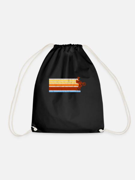 BMX Distressed Streaks Vintage - Drawstring Bag - black