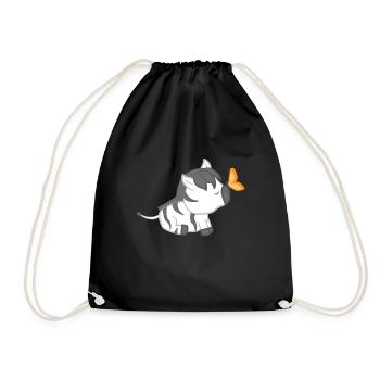 Zebra - Zebras - Zebra T-Shirt - Butterfly - Drawstring Bag - black - Front