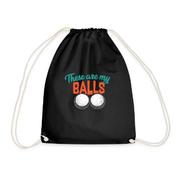 Golfball - Turnbeutel - Schwarz - Vorne