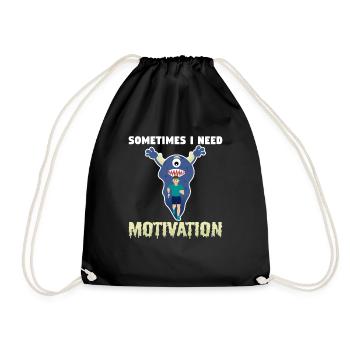 Motivation - Turnbeutel - Schwarz - Vorne