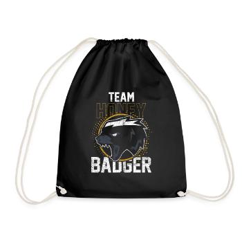 Honey badger gift vintage animal nature - Drawstring Bag - black - Front