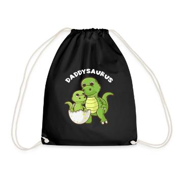 Daddysaurus - Cadeau assorti de famille drôle - Sac de sport léger - noir - Devant