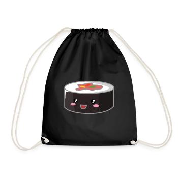 Sushi Roll / Rice / Japan - Drawstring Bag - black - Front