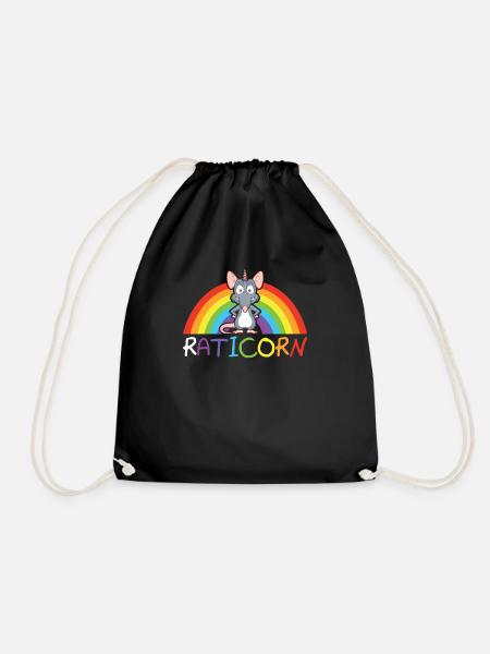 Raticorn Ratte Einhorn Geschenk - Turnbeutel - Schwarz