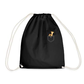 Tuba Pocket Tuba spielen Musikinstrument Geschenk - Turnbeutel - Schwarz - Vorne