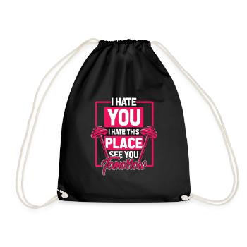 Gym weights weights dumbbells woman workout - Drawstring Bag - black - Front