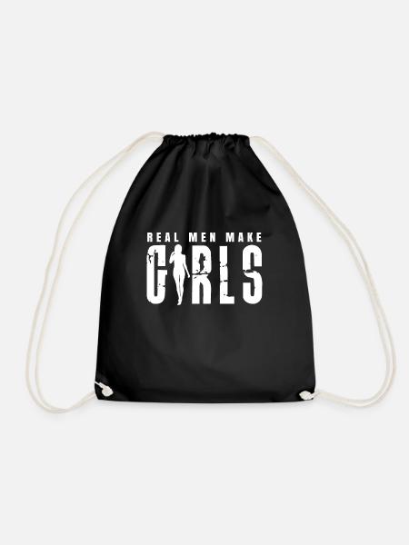 Real Men Make Girls Shirt Geschenk Tochter Vater - Turnbeutel - Schwarz