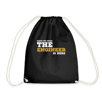 Engineer engineer technician gift idea - Drawstring Bag - black - Front