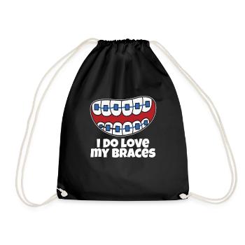 Appareils orthodontiques Drôle de bouche en métal sexy dent dentaire appareil orthodontique - Sac de sport léger - noir - Devant