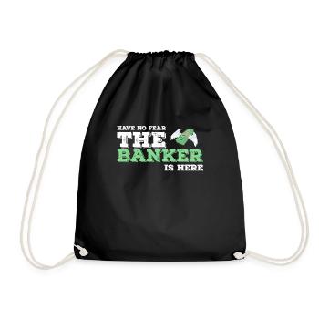 Banker Bankier Bankkaufmann Bank Geschenkidee - Turnbeutel - Schwarz - Vorne