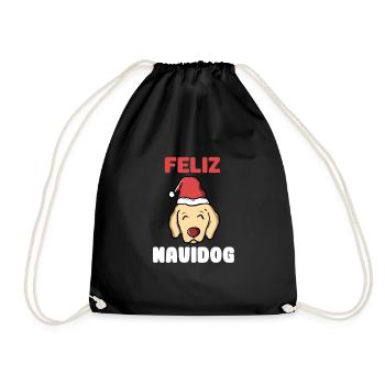 Feliz Navidog - Drawstring Bag - black - Front