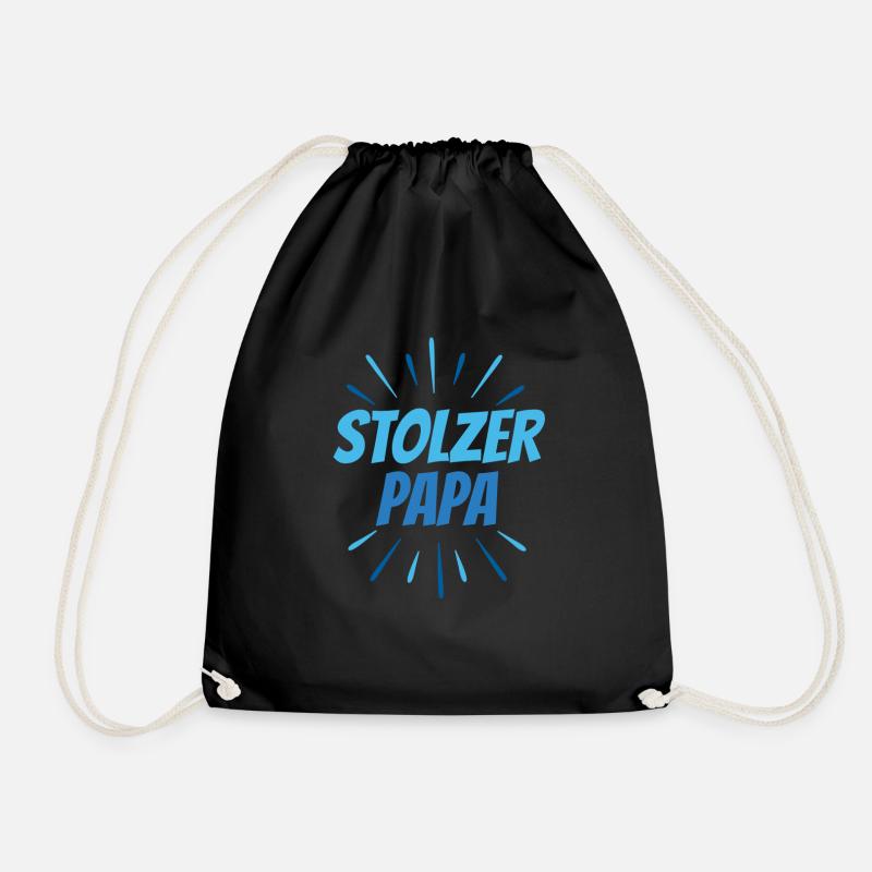 Stolzer PAPA sei stolz auf deine Kinder - Turnbeutel - Schwarz