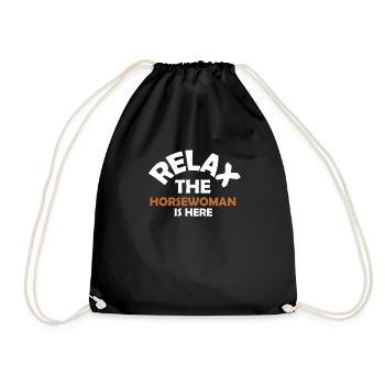 Cheval fille cheval femme cheval idée cadeau - Sac de sport léger - noir - Devant