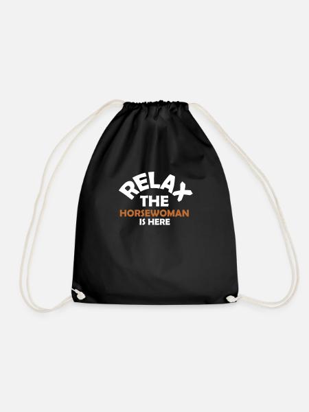 Horse Girl Horse Woman Horse Gift Idea - Drawstring Bag - black