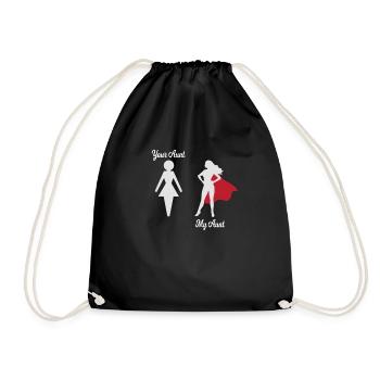 Your Aunt My Aunt Superhero Gift EN - Drawstring Bag - black - Front