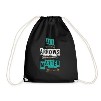 arrow - Drawstring Bag - black - Front