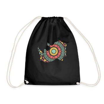 Silhouette Africa gift rhino rhino pattern - Drawstring Bag - black - Front