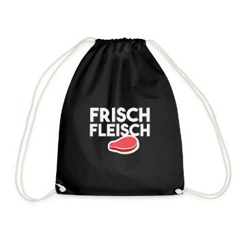 Fleisch Metztger Beruf Steak Jagen - Turnbeutel - Schwarz - Vorne