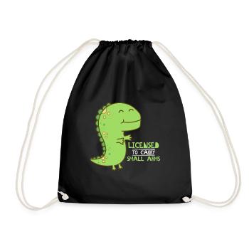 Licensed to carry small Arms - Funny Gift - Drawstring Bag - black - Front