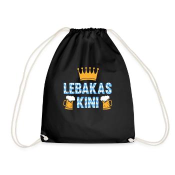 Lebakas Leberkäse Kini Bayern Geschenk König Bier - Turnbeutel - Schwarz - Vorne