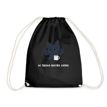 Bat - bat T-shirt - morning muffle - Drawstring Bag - black - Front