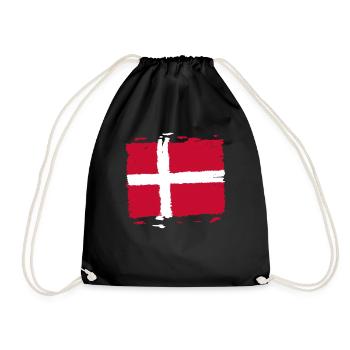 Drapeau du Danemark - Drapeau du marché du Danemark - Sac de sport léger - noir - Devant