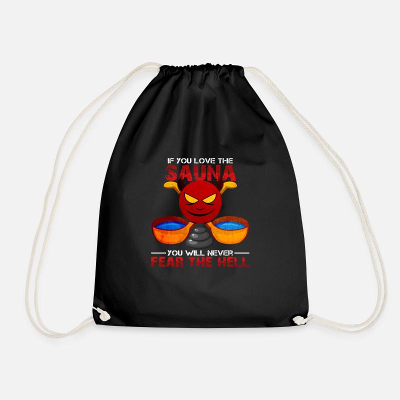 sauna - Drawstring Bag - black