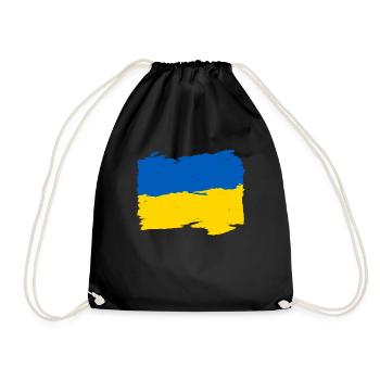 Україна прапор - Ukraine flag - Ukraine flag - Drawstring Bag - black - Front