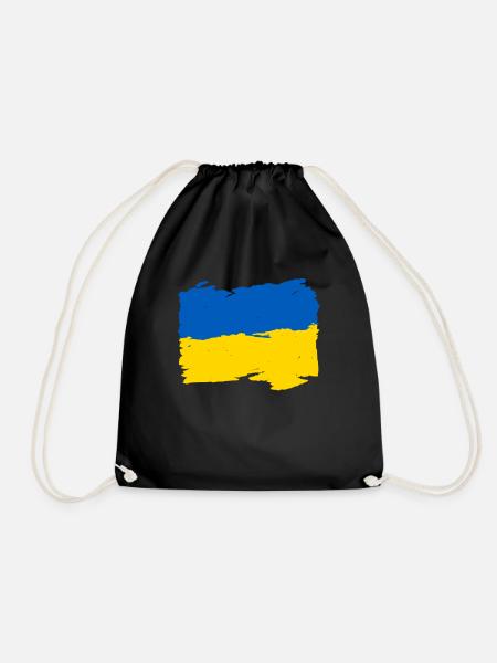 Україна прапор - Ukraine Flagge - Ukraine flag - Turnbeutel - Schwarz