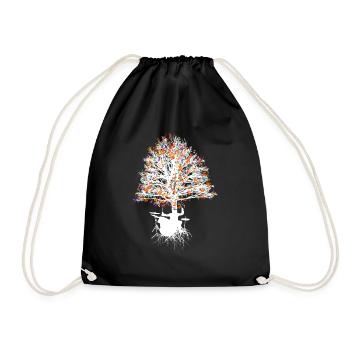 Geschenk Schlagzeuger Drummer Schlagzeugspieler - Turnbeutel - Schwarz - Vorne