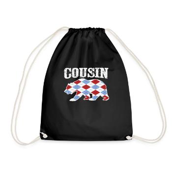 Cousin Tshirt Design - Drawstring Bag - black - Front