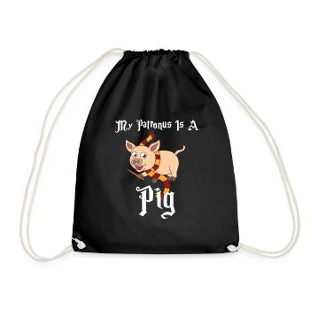 Patronus is a PIG Tshirt Design - Drawstring Bag - black - Front