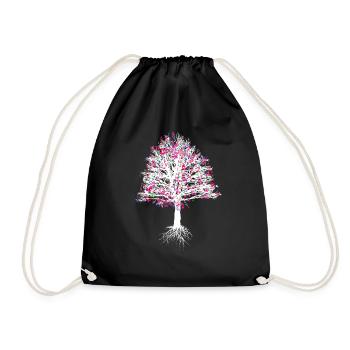 Baum mit Noten Geschenk Natur Musiker Shirt Musik - Turnbeutel - Schwarz - Vorne