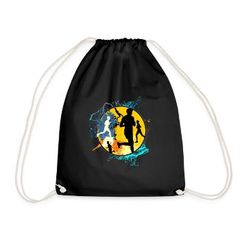 Running Sport Jogger Freizeitsport Geschenk Laufen - Turnbeutel - Schwarz - Vorne