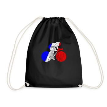 Cyclisme course à vélo France drapeau cycliste - Sac de sport léger - noir - Devant