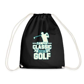 Campus Classic Sports Golf Tshirt Design - Drawstring Bag - black - Front