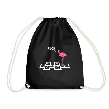 lustiger Flamingo - Turnbeutel - Schwarz - Vorne