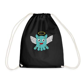 The Small But Adorable Dumbo Octopus Tshirt - Drawstring Bag - black - Front