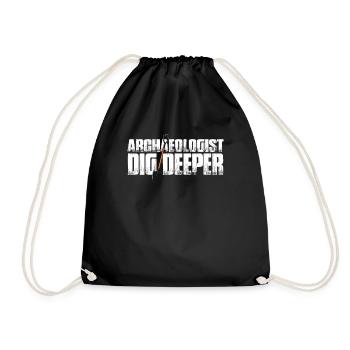 Archeology retro bone - Drawstring Bag - black - Front