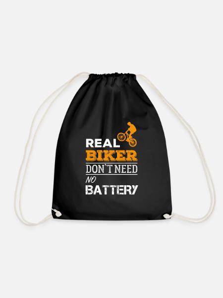 REAL BIKER NO BATTERY I Mountainbike e-Bike MTB - Turnbeutel - Schwarz