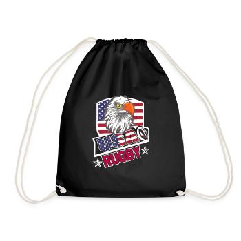 USA rugby football - Drawstring Bag - black - Front