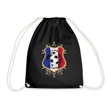 Frankreich Flagge Nationalfarben Paris Fußball - Turnbeutel - Schwarz - Vorne