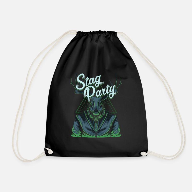Team Groom Stag Party JGA - Drawstring Bag - black