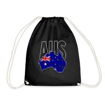 Australia flag - Drawstring Bag - black - Front