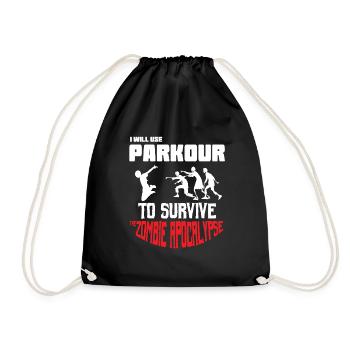 Awesome and Cool Parkour Tshirt Design Parkour to - Drawstring Bag - black - Front