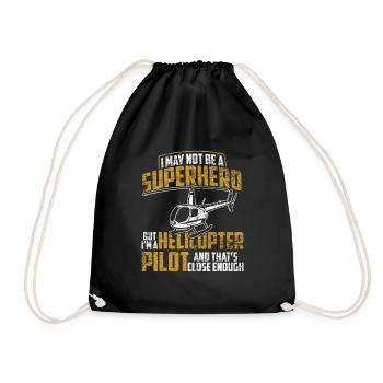 Pilote d'hélicoptère pilote d'avion cadeau vintage - Sac de sport léger - noir - Devant